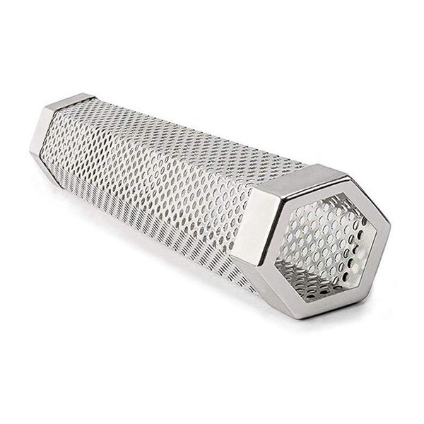 Pellet Smoker Tube 6" Hexagonal Stainless Steel Barbecue Wood Pellet Tube Smoker for Cold/Hot Smoking, Portable BBQ Accessories