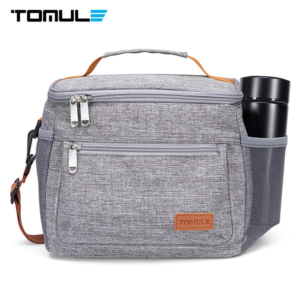 TOMULE Thermal Insulated Lunch Bag Portable Cooler Handbag 9L Picnic Bento Food Storage Bags Travel Food Shoulder Lunch Box Tote