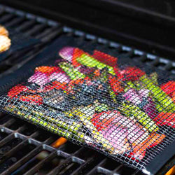 BBQ Mat Grill Mesh Bag Reusable Mesh BBQ Bag PTFE Nonstick BBQ Grill Mat Oven Baking Smoker Mat Barbecue Pad Grill Accessories