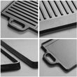 Cast Iron Outdoor Baking Tray Double-sided Iron Plate Cast Iron Pan BBQ Griddles Cookware