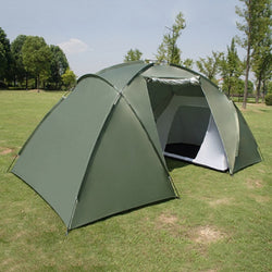 4-6 Person Double Layer Waterproof Camping Tent,Two Bedrooms Big Space Tent For Hiking Familiy Party Traveling Fishing 3 Colors