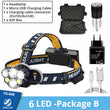Super bright LED Headlamp With 8*LED Bulbs 5000 lumen Waterproof Outdoor LED Headlight Lightweight materials Comfortable to wear