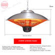2100W/1500W Electric Sterilize Heater Stainless steel waterproof Electric Infrared Eco-friendly Outdoor Gas Patio Heater Warmer