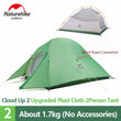Naturehike Cloud Up Outdoor Camping Tent Ultralight 1 2 3 man 20D Silica Gel Single Double Persons Tent Hiking With Free Mat