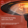 2100W/1500W Electric Sterilize Heater Stainless steel waterproof Electric Infrared Eco-friendly Outdoor Gas Patio Heater Warmer