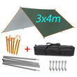 3mx3m 3mx4m Awning Waterproof Tarp Tent Outdoor Camping Sun Shelter Canopy Sunshade Sun Shade Beach Garden Picnic Tourist Tarp