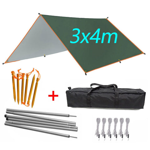 3mx3m 3mx4m Awning Waterproof Tarp Tent Outdoor Camping Sun Shelter Canopy Sunshade Sun Shade Beach Garden Picnic Tourist Tarp
