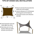 300D Waterproof Polyester Square Rectangle Shade Sail garden terrace Canopy swimming Sun shade Camping Hiking Yard sail awning
