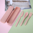 Portable Food Container Leak-proof Snack Straw Wheat Microwave Outdoor Camping Portable Space-saving Lunch Bento Box