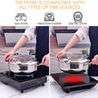 LMETJMA Japanese Deep Frying Pot with a Thermometer and a Lid 304 Stainless Steel Kitchen Tempura Fryer Pan 20 24 cm KC0405