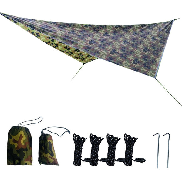 350x280cm Waterproof Tarp Tent Shade Outdoor Camping Hammock Rain Fly UV Garden Awning Canopy Sunshade Ultralight 5 Colors