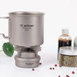 Tiartisan Newest Camping Titanium Spirit Stove and Titanium mug set 350ml/550ml Titanium Cup Cookware set with Alcohol Stove