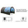8-10 People Camping Tent Waterproof Portable Travel Tunnel Double Layer Large Family Canopy Sunshade for Big Family 4 Seasons