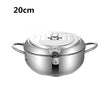 20/24cm Japanese Deep Frying Pot with a Thermometer and a Lid 304 Stainless Steel Kitchen Tempura Fryer Pan