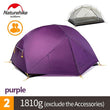 NatureHike Mongar Camping Tent 2 Persons Ultralight 20D Nylon Aluminum Alloy Pole Double Layer Outdoor Hiking Tent NH17T007-M