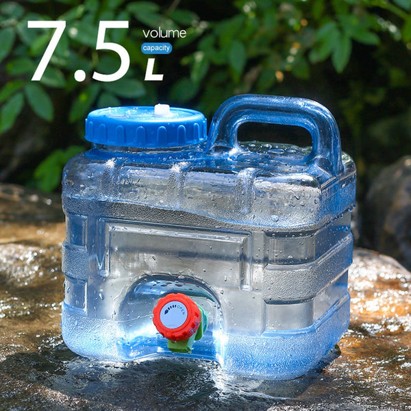 7.5 to15L Water Can Bucket Food Grade PC Water Container Driving Water Tank Container with Faucet for Camping Picnic Hiking