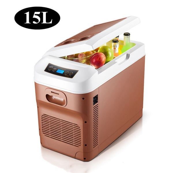 15L Car Home Mini Refrigerator Fridges DC12/24V Freezer Cooler Heater Keep Warm Fresh for Car Home Pinic Camping -18~65 Degrees