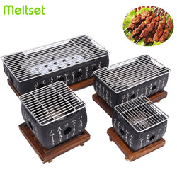 Portable Japanese BBQ Grill Charcoal Barbecue Grills Aluminium Alloy Indoor Outdoor BBQ Grill Pan Barbecue Stove