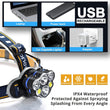 Super bright LED Headlamp With 8*LED Bulbs 5000 lumen Waterproof Outdoor LED Headlight Lightweight materials Comfortable to wear