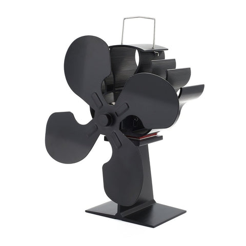 4-Blade Heat Powered Stove Fan for Wood / Log Burner/Fireplace Quiet Environmental Fan Heater Tool Efficient Heat Distribution