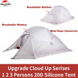 Naturehike Cloud Up Outdoor Camping Tent Ultralight 1 2 3 man 20D Silica Gel Single Double Persons Tent Hiking With Free Mat