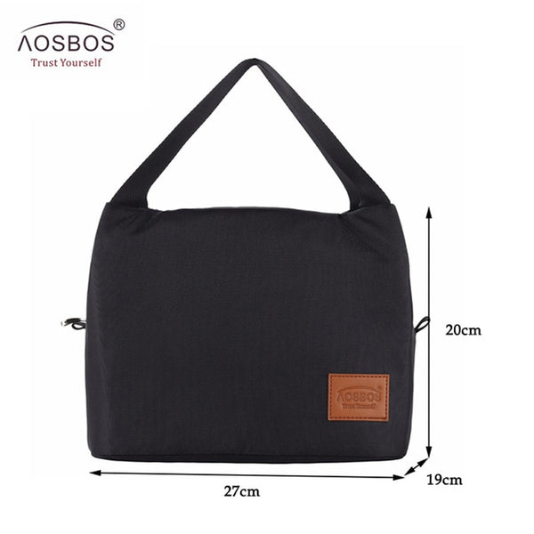Aosbos Fashion Portable Thermal Lunch Bags for Women Kids Men Food Picnic Cooler Box Large Capacity Insulated Tote Bag Storage