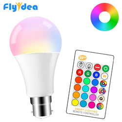 5W 10W 15W LED RGB Light Bulb 220V 110V B22 Magic Changeable Lamp 16 Colors Smart Lampada+IR Control Home Decoration RGB+White