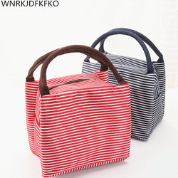 Waterproof Stripe Portable Insulated Oxford Cloth Food Picnic Bags For Women Children Men Cooler Bag Refrigerator Thermo Bag Lu