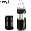 SANYI COB LED Mini Portable Lighting Lantern Camping Lamp Torch Outdoor Camping Light Waterproof Flashlight Powered By 3*AAA
