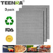 3Pcs Non-stick BBQ Grill Mesh Mat Grid Shape Barbecue Mat Baking Mat Reusable BBQ Mat Heat-resistant Picnic Tools