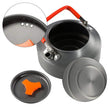1Set Outdoor Pots Pans Camping Cookware Picnic Cooking Set Non-Stick Tableware with Stove Spoon Fork Knife Kettle for 2-3 Person