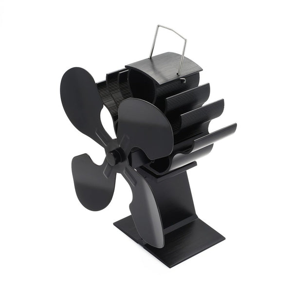 4-Blade Heat Powered Stove Fan for Wood / Log Burner/Fireplace Quiet Environmental Fan Heater Tool Efficient Heat Distribution
