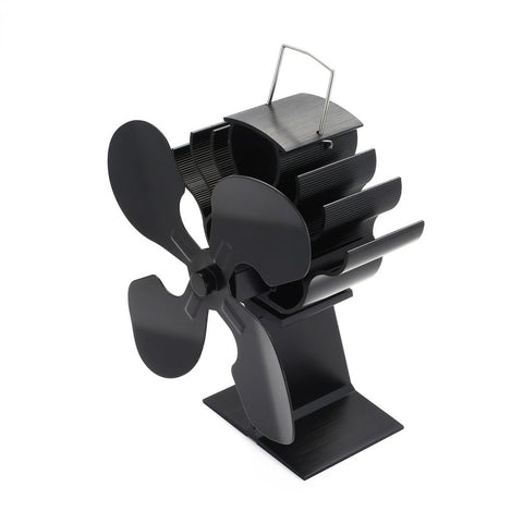 4-Blade Heat Powered Stove Fan for Wood / Log Burner/Fireplace Quiet Environmental Fan Heater Tool Efficient Heat Distribution