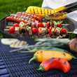 3Pcs Non-stick BBQ Grill Mesh Mat Grid Shape Barbecue Mat Baking Mat Reusable BBQ Mat Heat-resistant Picnic Tools