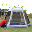 UV Hexagonal S Size Aluminum Pole Automatic Outdoor Camping Wild Big Tent 3-4persons Awning Garden Pergola 245*245*165CM