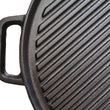 30cm Double-sided Round Cast Iron Grill Pan Multifunctional Uncoated Teppanyaki Steak Frying Pan