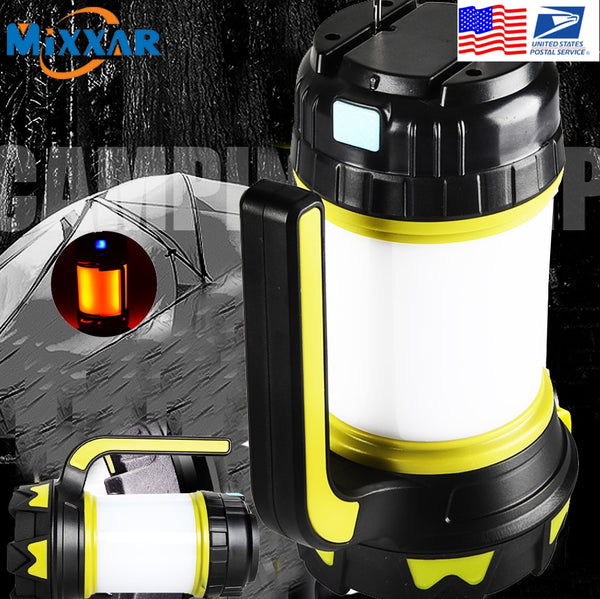 ZK20 Portable LED Camping Light Working Light Outdoor Tent Light Handheld Flashlight USB Rechargeable Waterproof Search Light