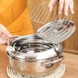 20/24cm Japanese Deep Frying Pot with a Thermometer and a Lid 304 Stainless Steel Kitchen Tempura Fryer Pan