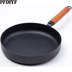 Cast Iron Pot Vintage Forged Chinese Wok Non-stick Frying Pan Home 26CM Kitchen Wok Cooking Pot for Induction Cooker Gas Stove