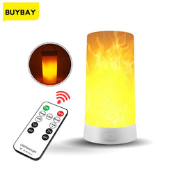 BUYBAY LED Flame Effect Light Rechargeable Portable Night Light Emulation Fire Flickering Lamp Vintage Atmosphere Decor Lighting