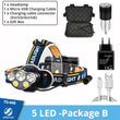 Super bright LED Headlamp With 8*LED Bulbs 5000 lumen Waterproof Outdoor LED Headlight Lightweight materials Comfortable to wear
