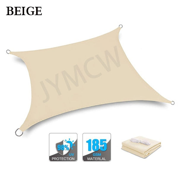 300D Waterproof Polyester Square Rectangle Shade Sail garden terrace Canopy swimming Sun shade Camping Hiking Yard sail awning