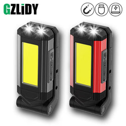 USB Rechargeable COB Work Light Super Bright LED Flashlight Portable Camping Lamp with Tail Magnet Waterproof Adjustable Lantern