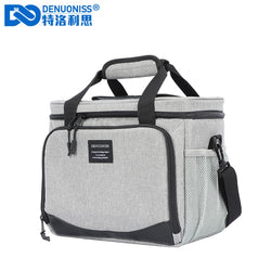 Denuoniss 16L Insulated Thermal Cooler Lunch Box Bag For Work Picnic Bag Car Bolsa Refrigerator Portable Shoulder Bag