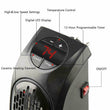 400W Mini Electric Heater Portable Bladeless Fan Heater Wall Handy Heating Radiator Thermostat Home Blower Calefactor Electrico