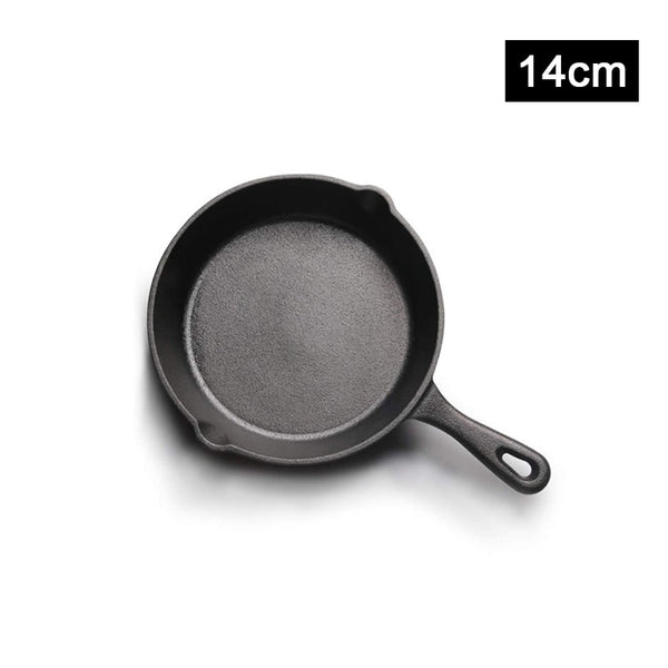TEENRA Cast Iron Frying Pan Non-stick Skillet Kitchen Frying Pot Breakfast Pan Omelette Pancake Pot Household Cooking Cookware