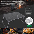 Boundless Voyage Titanium Charcoal BBQ Grill Net with Folding Legs for Camping Beach Picnic Meat Food Barbecue Desk Tabletop