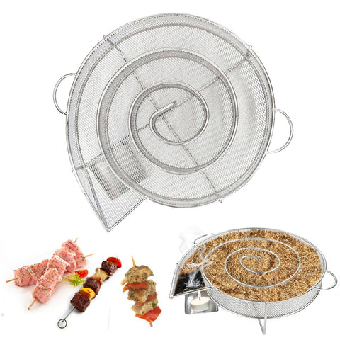Free ship Cold Smoke Generator for BBQ Grill Smoker Wood Dust Hot and Cold Smoking Salmon Meat Burn Stainless Cooking Bbq Tool