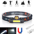 Sensor LED Headlamp Portable mini Powerful XPE+COB USB Rechargeable Headlight Built-in Battery Waterproof Head Torch Head Lamp