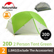 NatureHike Mongar Camping Tent 2 Persons Ultralight 20D Nylon Aluminum Alloy Pole Double Layer Outdoor Hiking Tent NH17T007-M